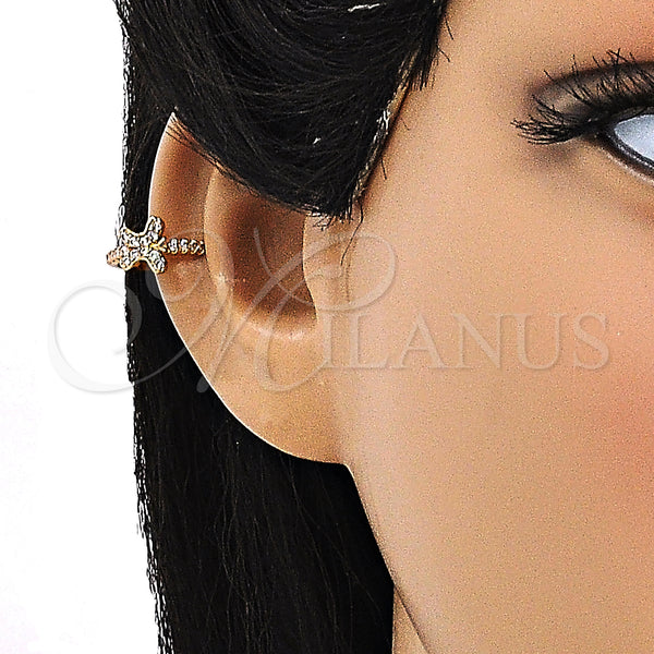 Gold Filled Ring — Earcuff Butterfly Design with White Micro Pave Polished — alternate product view — SKU 148075 | Oro Laminado anillo — Earcuff Butterfly diseño with blanco Micro Pave pulido — SKU 148075