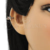 Oro Laminado Earcuff, Gold Filled Style Butterfly Design, with Multicolor Micro Pave, Polished, Golden Finish, 02.213.0376.1