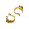 Oro Laminado Earcuff, Gold Filled Style Butterfly Design, with Multicolor Micro Pave, Polished, Golden Finish, 02.213.0385