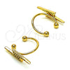Oro Laminado Earcuff, Gold Filled Style with White Micro Pave, Polished, Golden Finish, 02.213.0396