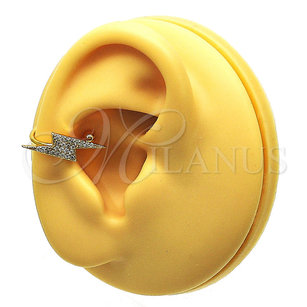 Gold Filled Ring — Earcuff with White Micro Pave Polished 02. — main product view — SKU 148098 | Oro Laminado anillo — Earcuff with blanco Micro Pave pulido 02. — SKU 148098