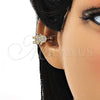 Oro Laminado Earcuff, Gold Filled Style Little Girl Design, with White Micro Pave, Polished, Golden Finish, 02.213.0397