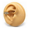 Oro Laminado Earcuff, Gold Filled Style Little Girl Design, with White Micro Pave, Polished, Golden Finish, 02.213.0397