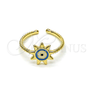 Gold Filled Ring — Elegant Ring Evil Eye and Sun Design Azul — main product view — SKU 148100 | Oro Laminado anillo — Elegant Ring Evil Eye and Sun diseño Azul — SKU 148100