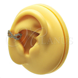 Gold Filled Ring — Earcuff Infinite Design with White Micro Pave Polished — main product view — SKU 148122 | Oro Laminado anillo — Earcuff Infinite diseño with blanco Micro Pave pulido — SKU 148122