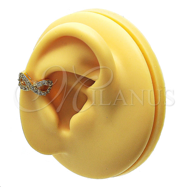 Gold Filled Ring — Earcuff Infinite Design with White Micro Pave Polished — main product view — SKU 148122 | Oro Laminado anillo — Earcuff Infinite diseño with blanco Micro Pave pulido — SKU 148122