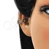 Oro Laminado Earcuff, Gold Filled Style Infinite Design, with Multicolor Micro Pave, Polished, Golden Finish, 02.210.0678.1