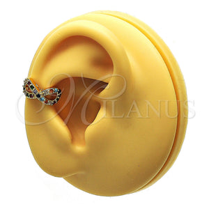 Gold Filled Ring — Earcuff Infinite Design with Multicolor Micro Pave Polished — main product view — SKU 148123 | Oro Laminado anillo — Earcuff Infinite diseño with Multicolor Micro Pave pulido — SKU 148123