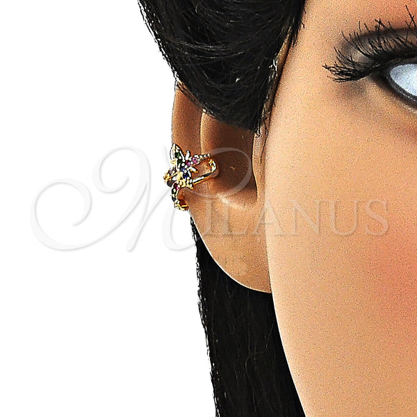Gold Filled Ring — Earcuff Moon Design with Multicolor Micro Pave Polished — alternate product view — SKU 148125 | Oro Laminado anillo — Earcuff Moon diseño with Multicolor Micro Pave pulido — SKU 148125