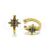 Oro Laminado Earcuff, Gold Filled Style with Multicolor Micro Pave, Polished, Golden Finish, 02.210.0680.1