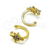 Oro Laminado Earcuff, Gold Filled Style with Multicolor Micro Pave, Polished, Golden Finish, 02.210.0680.1