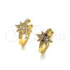 Oro Laminado Earcuff, Gold Filled Style with Multicolor Micro Pave, Polished, Golden Finish, 02.210.0680.1
