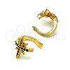 Oro Laminado Earcuff, Gold Filled Style with Multicolor Micro Pave, Polished, Golden Finish, 02.210.0682.1