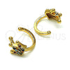 Oro Laminado Earcuff, Gold Filled Style Crown Design, with Multicolor Micro Pave, Polished, Golden Finish, 02.210.0686.1