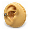 Oro Laminado Earcuff, Gold Filled Style Crown Design, with Multicolor Micro Pave, Polished, Golden Finish, 02.210.0686.1