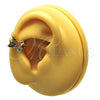 Oro Laminado Earcuff, Gold Filled Style Moon Design, with Multicolor Micro Pave and Turquoise Cubic Zirconia, Polished, Golden Finish, 02.210.0688.1