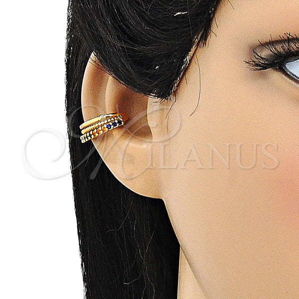 Gold Filled Ring — Earcuff with Multicolor Micro Pave Polished 02. — alternate product view — SKU 148145 | Oro Laminado anillo — Earcuff with Multicolor Micro Pave pulido 02. — SKU 148145
