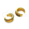 Oro Laminado Earcuff, Gold Filled Style with Multicolor Micro Pave, Polished, Golden Finish, 02.210.0689.1
