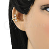 Oro Laminado Earcuff, Gold Filled Style with White Cubic Zirconia, Polished, Golden Finish, 02.210.0690
