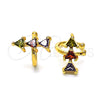 Oro Laminado Earcuff, Gold Filled Style with Multicolor Cubic Zirconia, Polished, Golden Finish, 02.210.0690.1