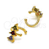 Oro Laminado Earcuff, Gold Filled Style with Multicolor Cubic Zirconia, Polished, Golden Finish, 02.210.0690.1