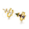 Oro Laminado Earcuff, Gold Filled Style with Multicolor Cubic Zirconia, Polished, Golden Finish, 02.210.0690.1
