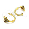 Oro Laminado Earcuff, Gold Filled Style with White Micro Pave, Polished, Golden Finish, 02.210.0691