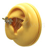 Oro Laminado Earcuff, Gold Filled Style Four-leaf Clover Design, with White Micro Pave, Polished, Golden Finish, 02.210.0694