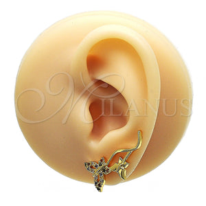 Gold Filled Ring — Earcuff Butterfly Design with Multicolor Micro Pave Polished — main product view — SKU 148165 | Oro Laminado anillo — Earcuff Butterfly diseño with Multicolor Micro Pave pulido — SKU 148165