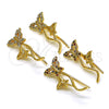 Oro Laminado Earcuff, Gold Filled Style Butterfly Design, with Multicolor Micro Pave, Polished, Golden Finish, 02.210.0699.1