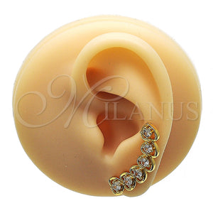 Gold Filled Ring — Earcuff Heart Design with White Cubic Zirconia Polished — main product view — SKU 148166 | Oro Laminado anillo — Earcuff corazón diseño with blanco Cubic Zirconia pulido — SKU 148166