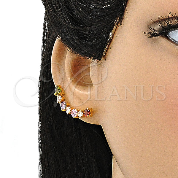 Gold Filled Ring — Earcuff Heart Design with Multicolor Cubic Zirconia Polished — alternate product view — SKU 148176 | Oro Laminado anillo — Earcuff corazón diseño with Multicolor Cubic Zirconia pulido — SKU 148176