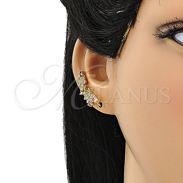 Gold Filled Ring — Earcuff Butterfly and Flower Design with Multicolor Cubic — alternate product view — SKU 148178 | Oro Laminado anillo — Earcuff Butterfly and flor diseño with Multicolor Cubic — SKU 148178