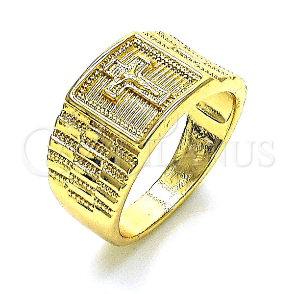 Gold Filled Ring — Mens Ring Crucifix Design Polished 01. Size 12 — main product view — SKU 148186 | Oro Laminado anillo — Mens Ring Crucifix diseño pulido 01. Size 12 — SKU 148186