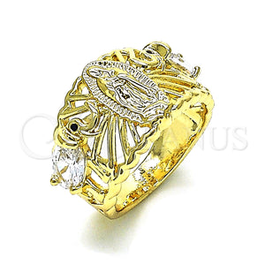 Gold Filled Ring — Multi Stone Ring Guadalupe and Elephant Design with — main product view — SKU 148193 | Oro Laminado anillo — Multi Stone Ring Guadalupe and Elephant diseño with — SKU 148193