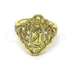 Oro Laminado Elegant Ring, Gold Filled Style Guadalupe Design, Polished, Golden Finish, 01.380.0021.07 (Size 7)