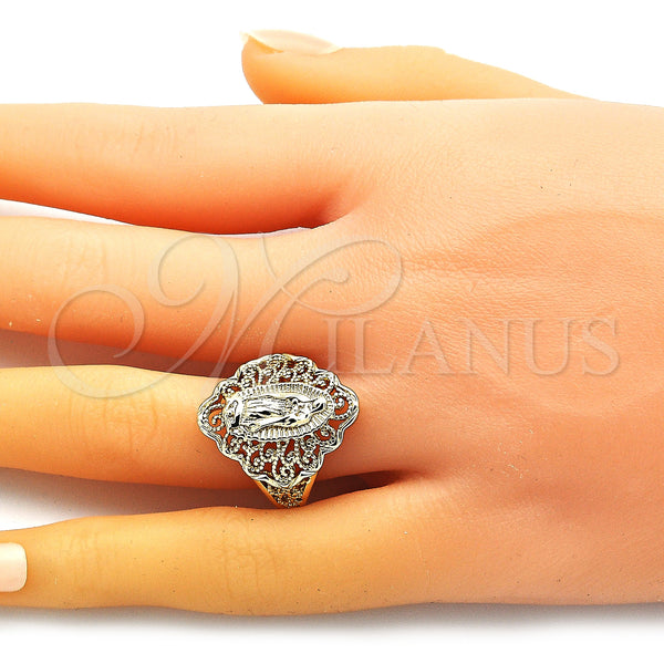 Gold Filled Ring — Elegant Ring Guadalupe Design Polished 01. Size 9 — alternate product view — SKU 148205 | Oro Laminado anillo — Elegant Ring Guadalupe diseño pulido 01. Size 9 — SKU 148205