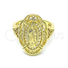 Oro Laminado Elegant Ring, Gold Filled Style Guadalupe Design, Polished, Golden Finish, 01.380.0023.07 (Size 7)