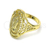 Oro Laminado Elegant Ring, Gold Filled Style Guadalupe Design, Polished, Golden Finish, 01.380.0023.07 (Size 7)
