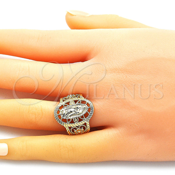 Gold Filled Ring — Elegant Ring Guadalupe and Flower Design Polished 01. — alternate product view — SKU 148218 | Oro Laminado anillo — Elegant Ring Guadalupe and flor diseño pulido 01. — SKU 148218