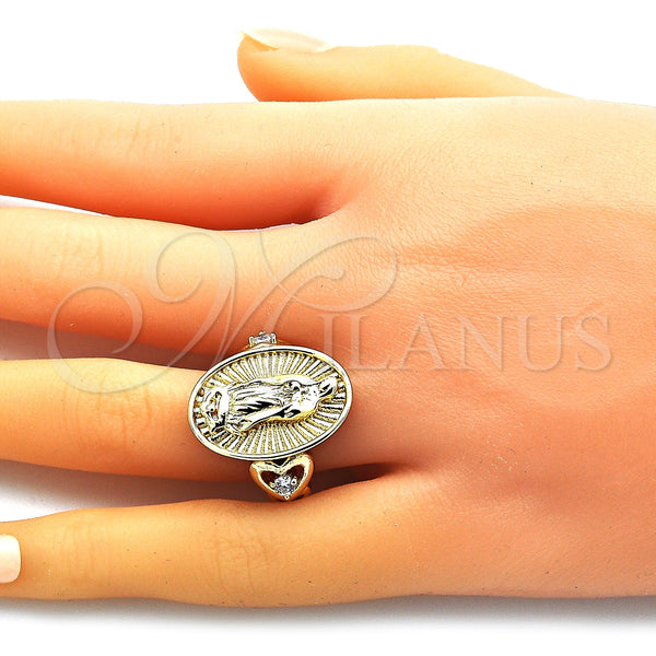 Gold Filled Ring — Multi Stone Ring Guadalupe and Heart Design with — alternate product view — SKU 148247 | Oro Laminado anillo — Multi Stone Ring Guadalupe and corazón diseño with — SKU 148247