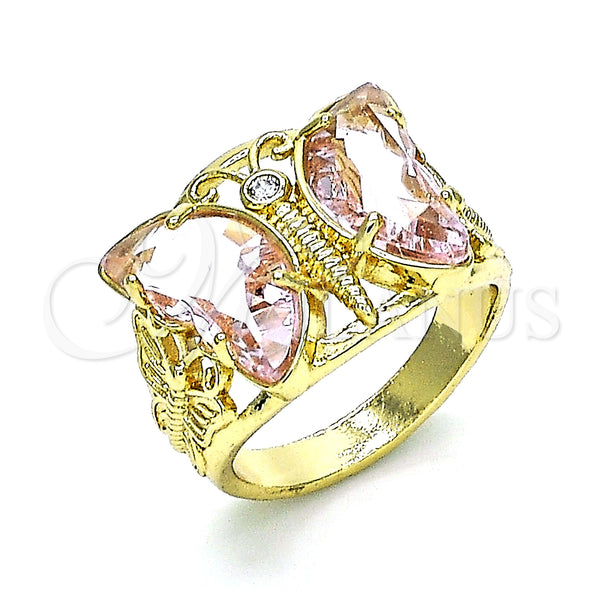 Gold Filled Ring — Multi Stone Ring Butterfly Design with Pink and — main product view — SKU 148251 | Oro Laminado anillo — Multi Stone Ring Butterfly diseño with Pink and — SKU 148251