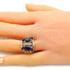 Oro Laminado Multi Stone Ring, Gold Filled Style Butterfly Design, with Amethyst and White Cubic Zirconia, Polished, Golden Finish, 01.380.0031.1.07 (Size 7)