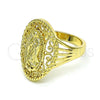 Oro Laminado Elegant Ring, Gold Filled Style Guadalupe Design, Polished, Golden Finish, 01.380.0032.07 (Size 7)
