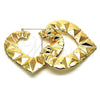 Oro Laminado Extra Large Hoop, Gold Filled Style Heart Design, Polished, Golden Finish, 02.60.0156.75