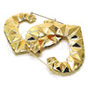 Oro Laminado Extra Large Hoop, Gold Filled Style Heart Design, Polished, Golden Finish, 02.60.0156.75
