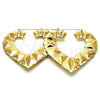 Oro Laminado Extra Large Hoop, Gold Filled Style Heart Design, Polished, Golden Finish, 02.60.0156.75