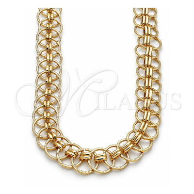 Oro Laminado Fancy Necklace, Gold Filled Style Polished, Golden Finish, 03.331.0184.36 (16 MM Thickness, 36 Inches Length)