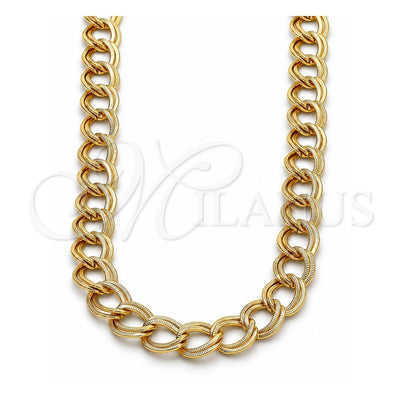 Oro Laminado Basic Necklace, Gold Filled Style Polished, Golden Finish, 04.331.0004.36 (12 MM Thickness, 36 Inches Length)