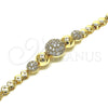Oro Laminado Fancy Bracelet, Gold Filled Style with White Micro Pave, Polished, Golden Finish, 03.283.0186.07 (05 MM Thickness, 7 Inches Length)